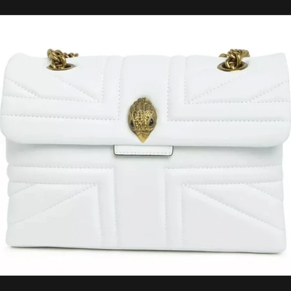 KURT GEIGER LONDON Large Kensington Leather Union Jack Convertible White Bag - Picture 1 of 4